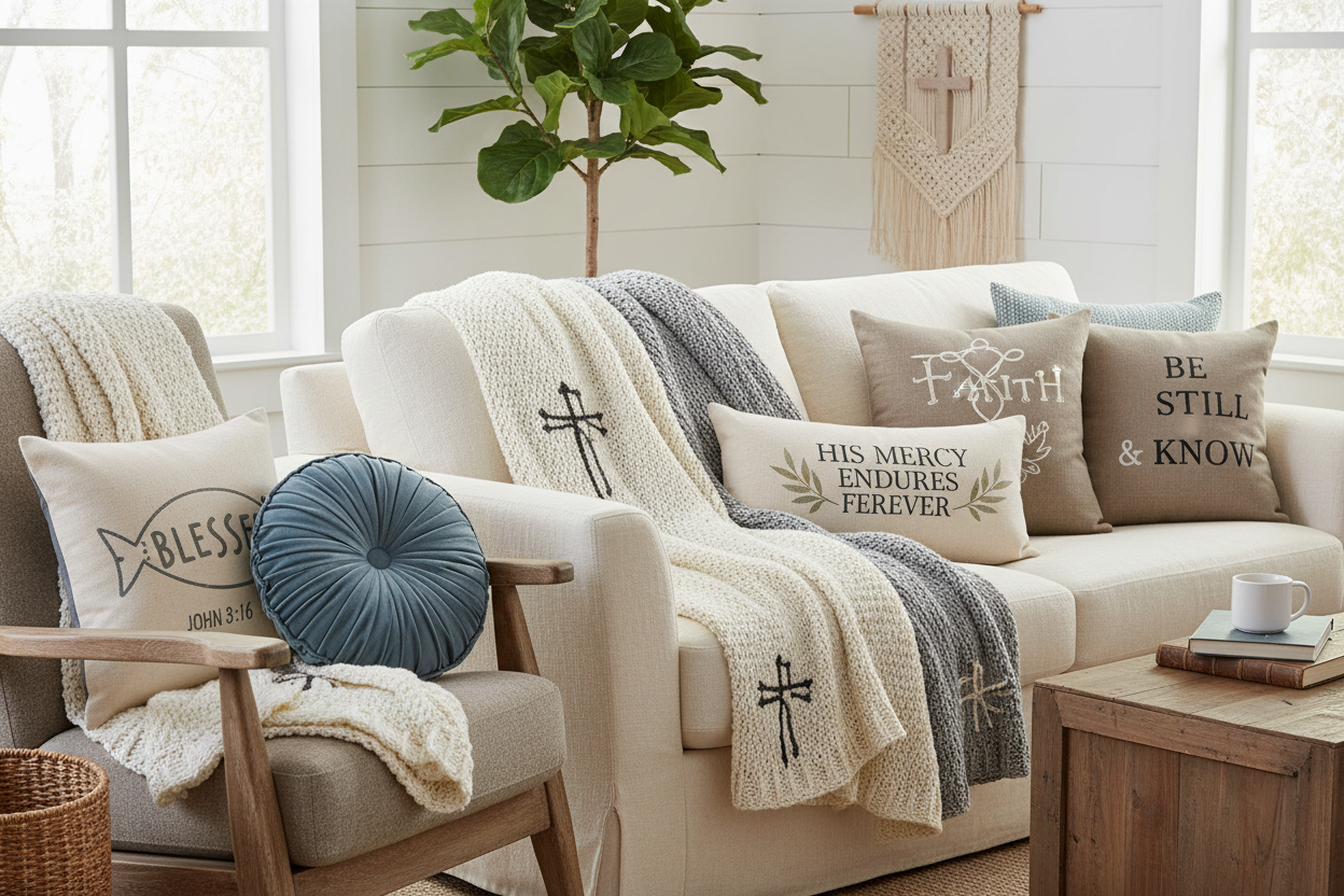 Faith Cross Throw Blanket